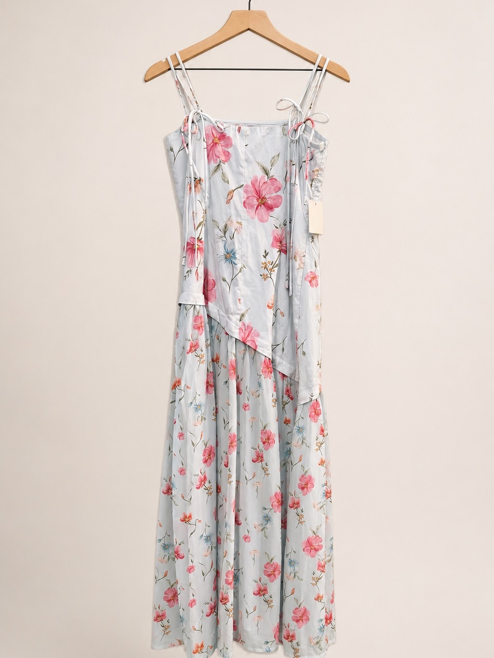 Petal & Pup Light Blue Floral Maxi Dress with Pink Blooms Size 8 NWT - Picture 3 of 15